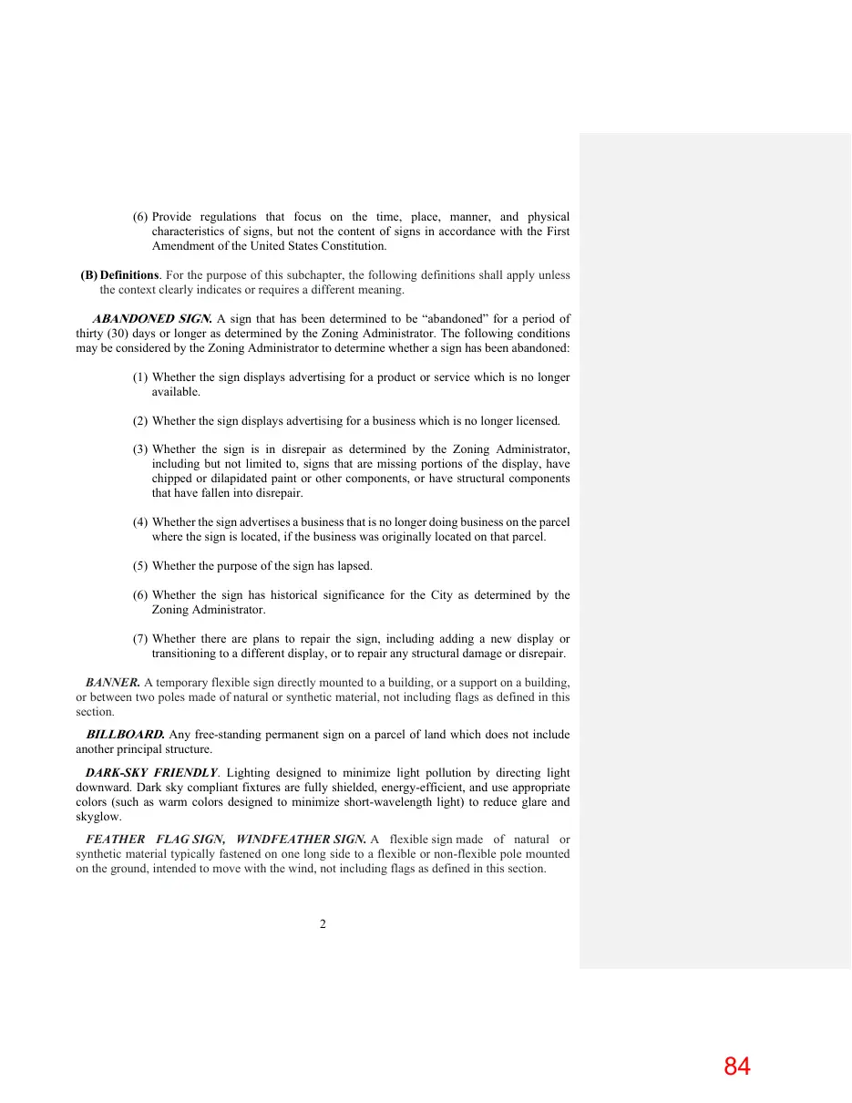 Page 84 of the packet; its text follows