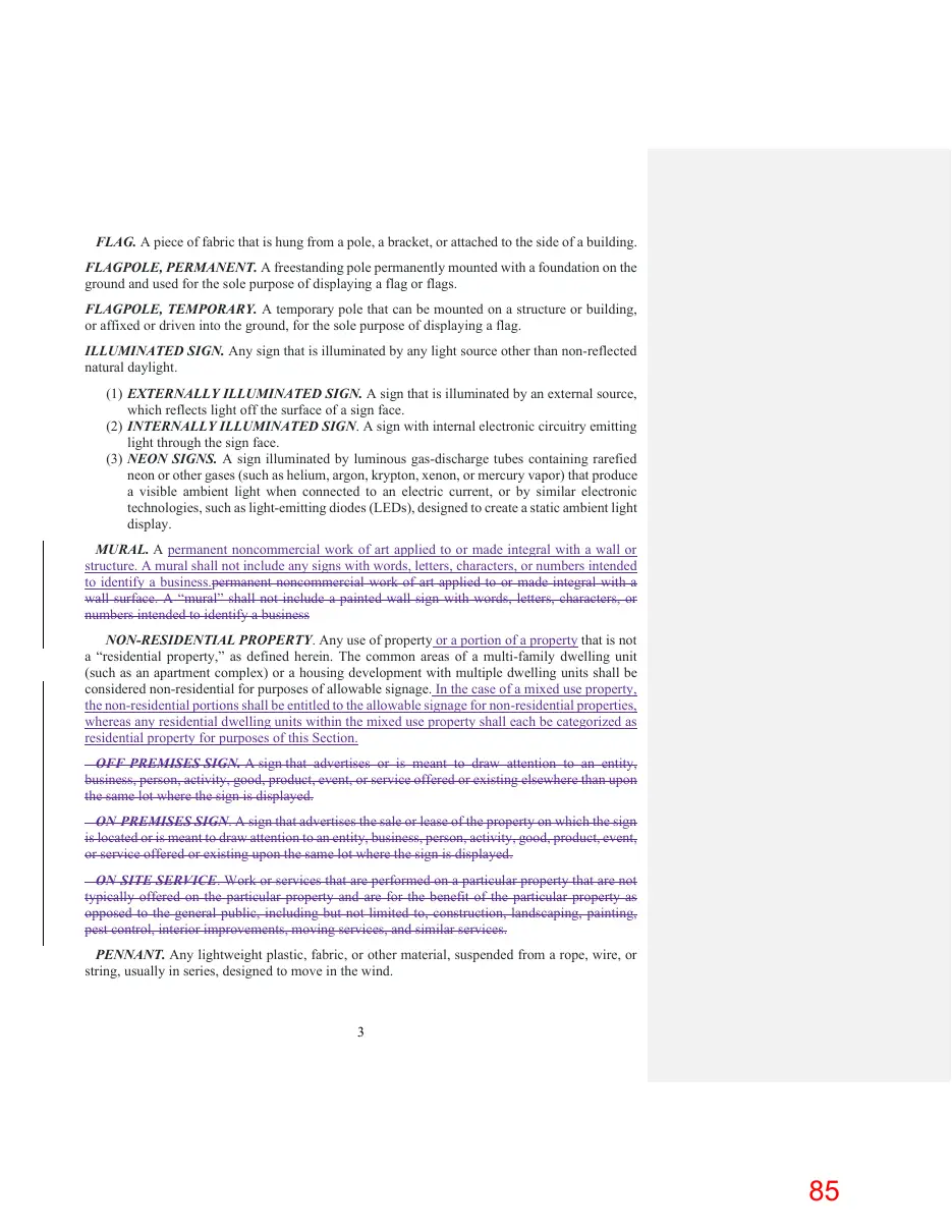 Page 85 of the packet; its text follows