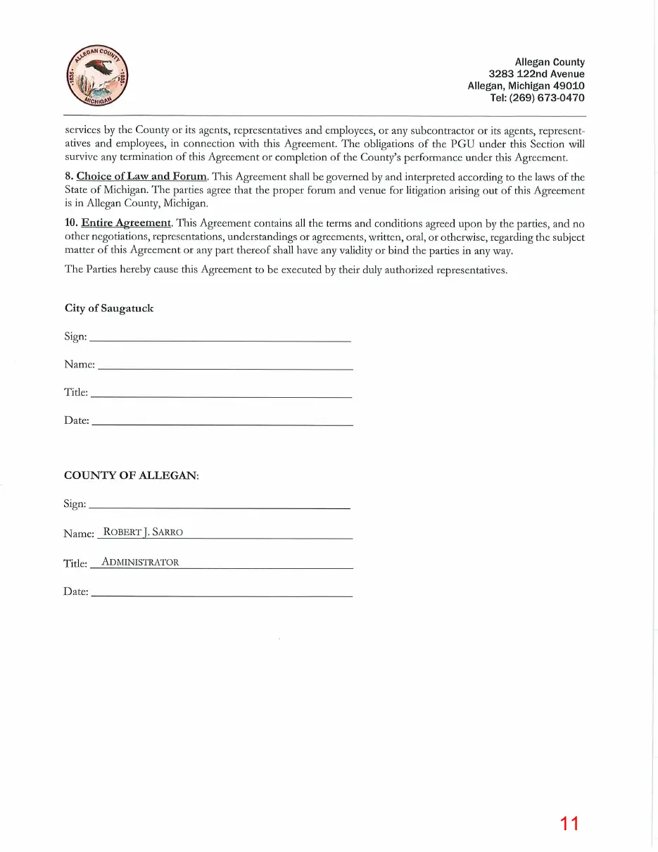 Page 11 of the packet, a scanned page