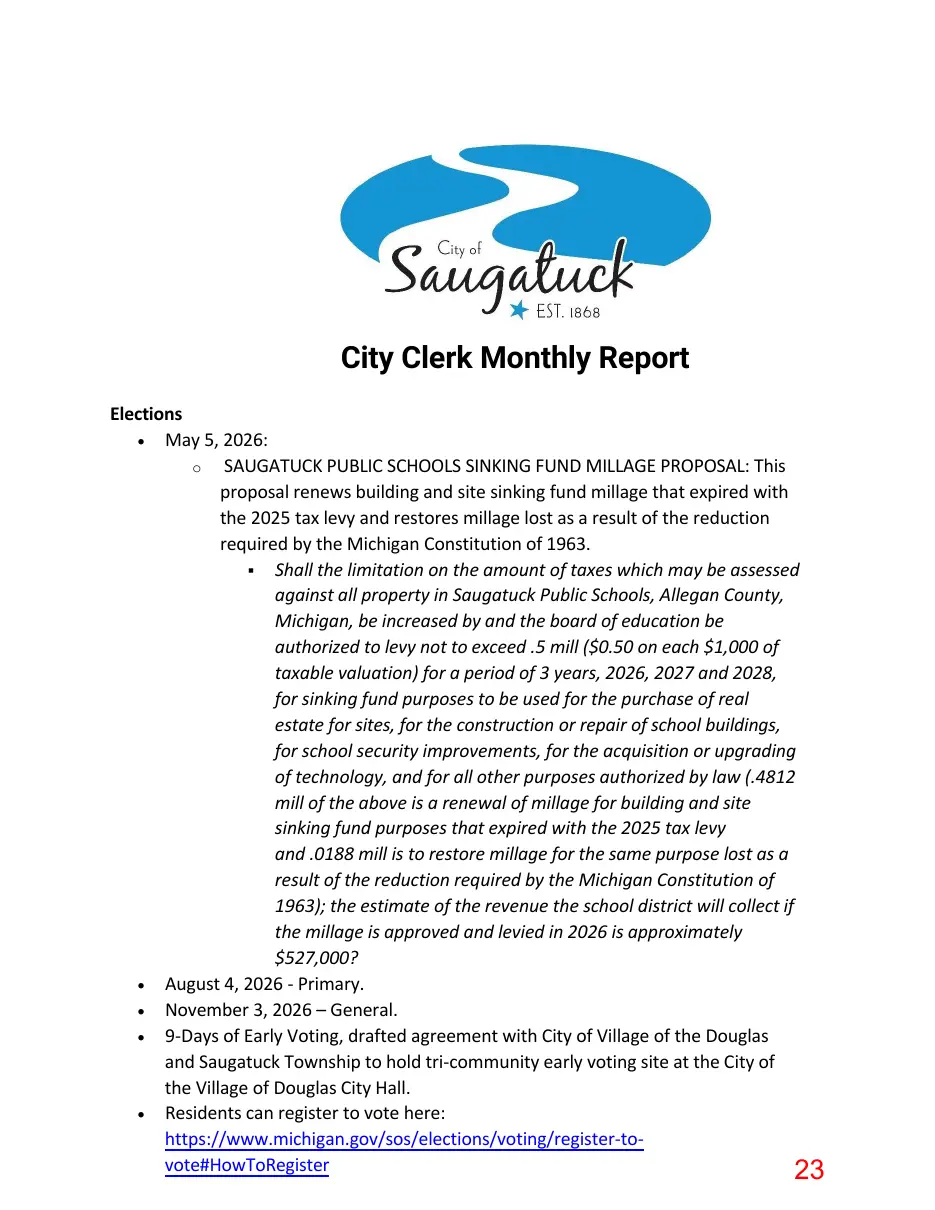 Page 23 of the packet; its text follows