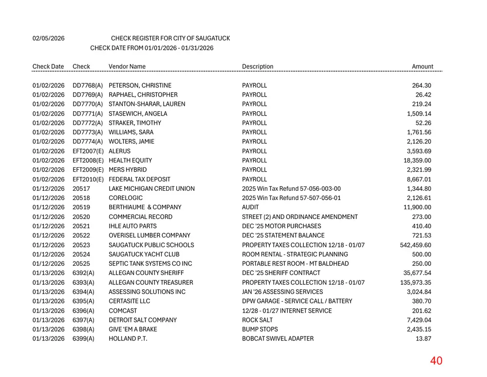 Page 40 of the packet; its text follows