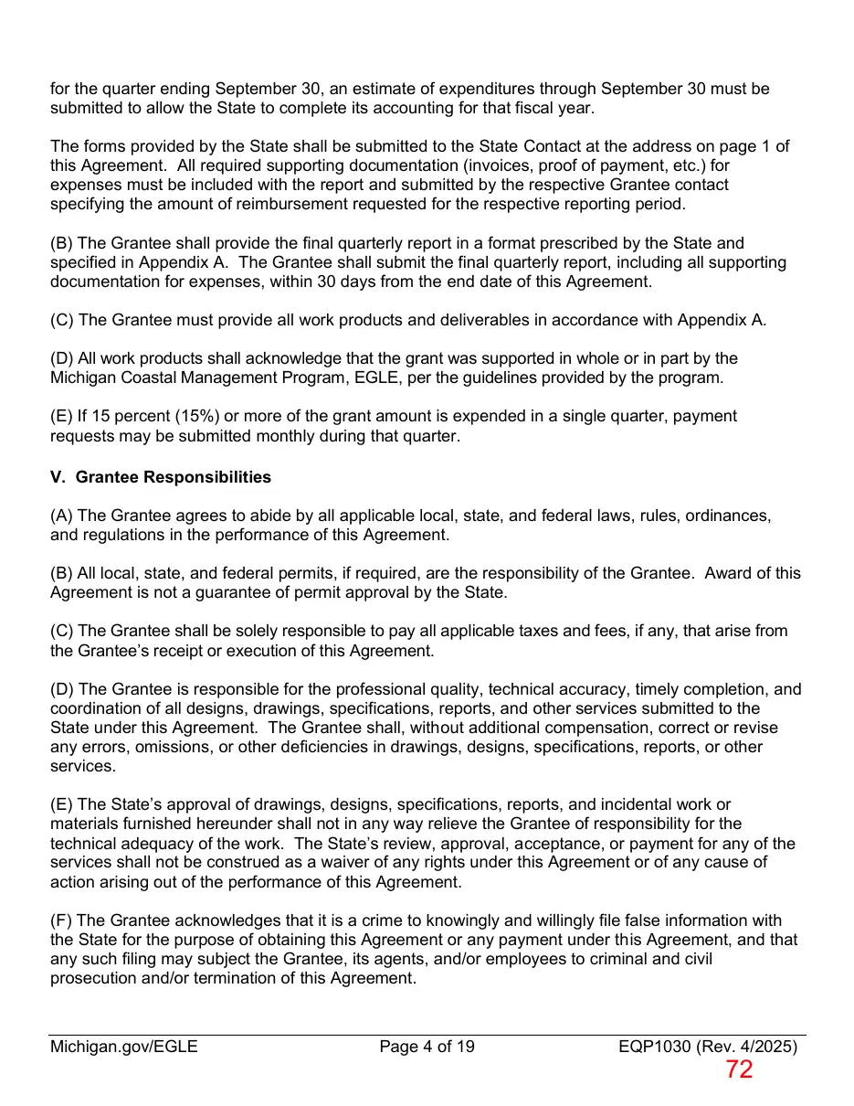 Page 72 of the packet; its text follows