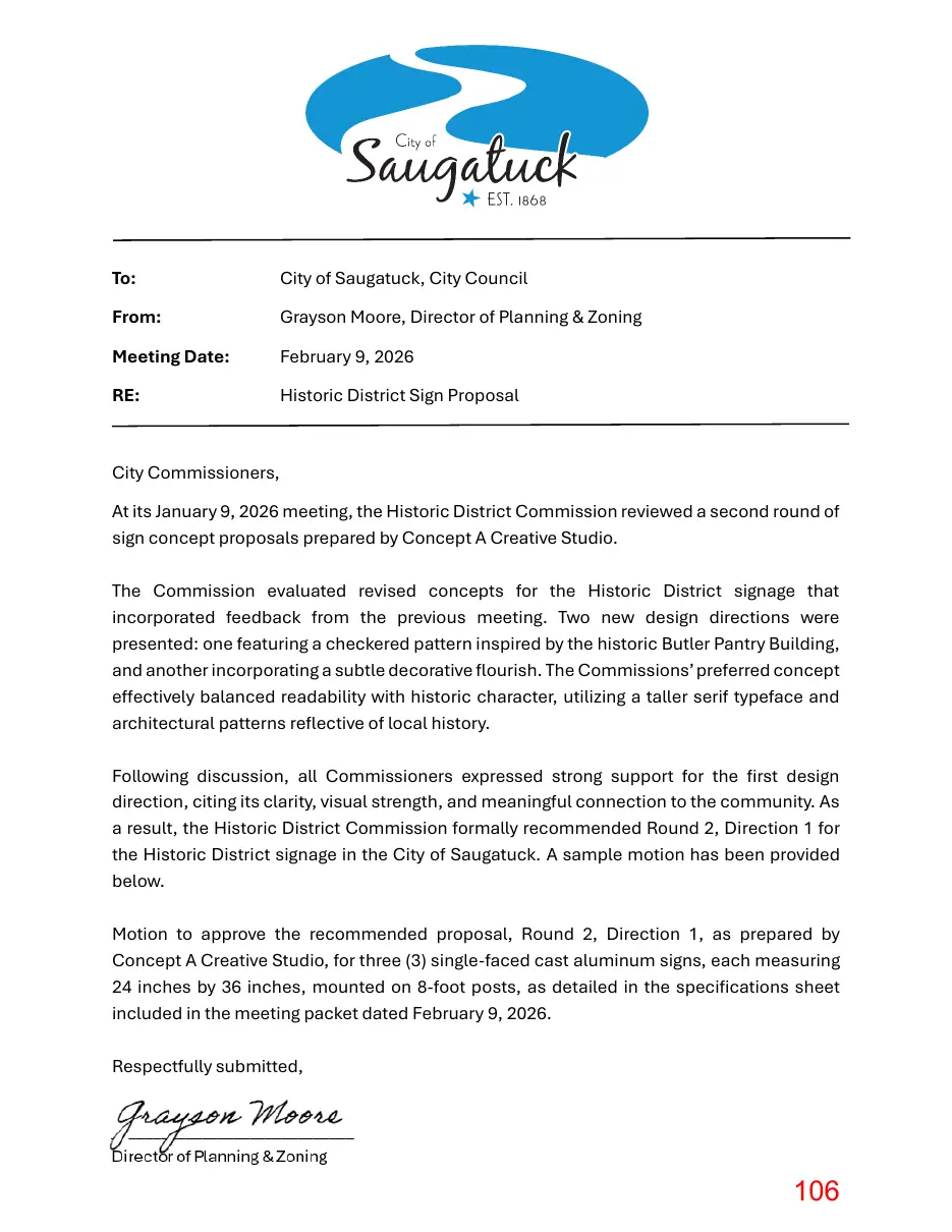 Page 106 of the packet; its text follows
