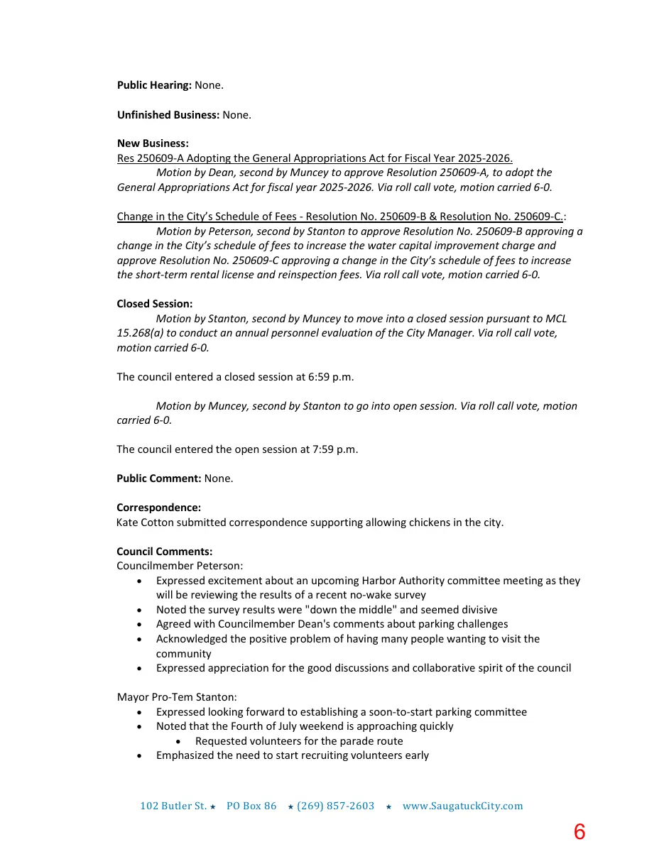 Page 6 of the packet; its text follows