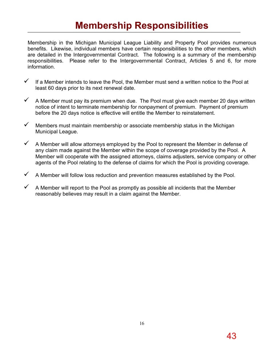 Page 43 of the packet; its text follows