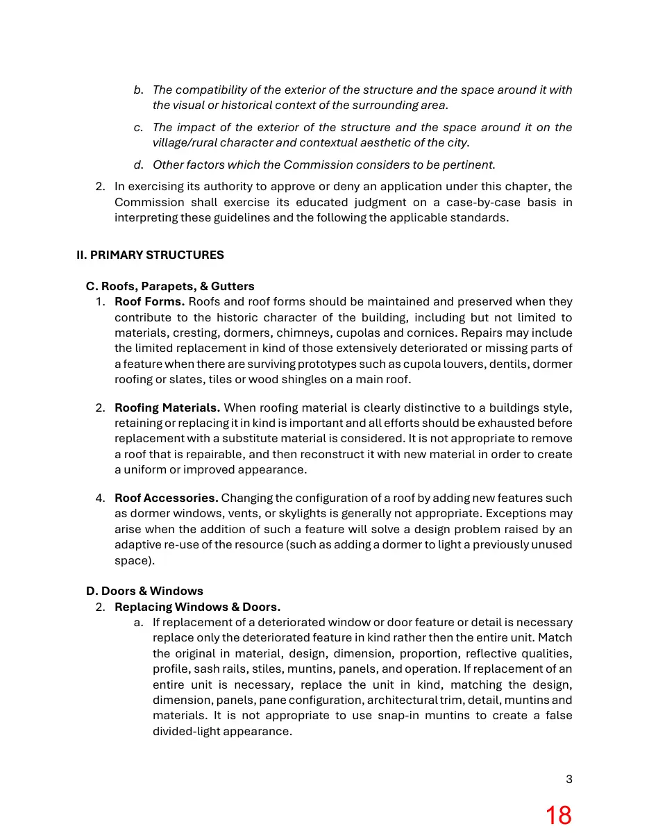 Page 18 of the packet; its text follows
