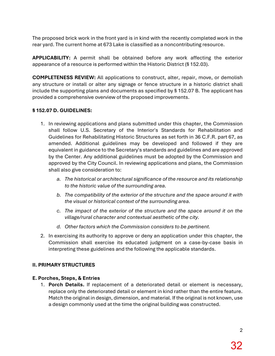 Page 32 of the packet; its text follows