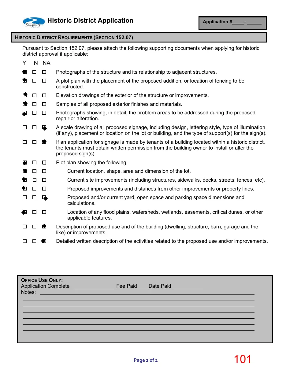 Page 101 of the packet; its text follows