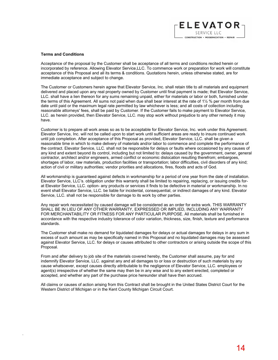 Page 14 of the packet; its text follows
