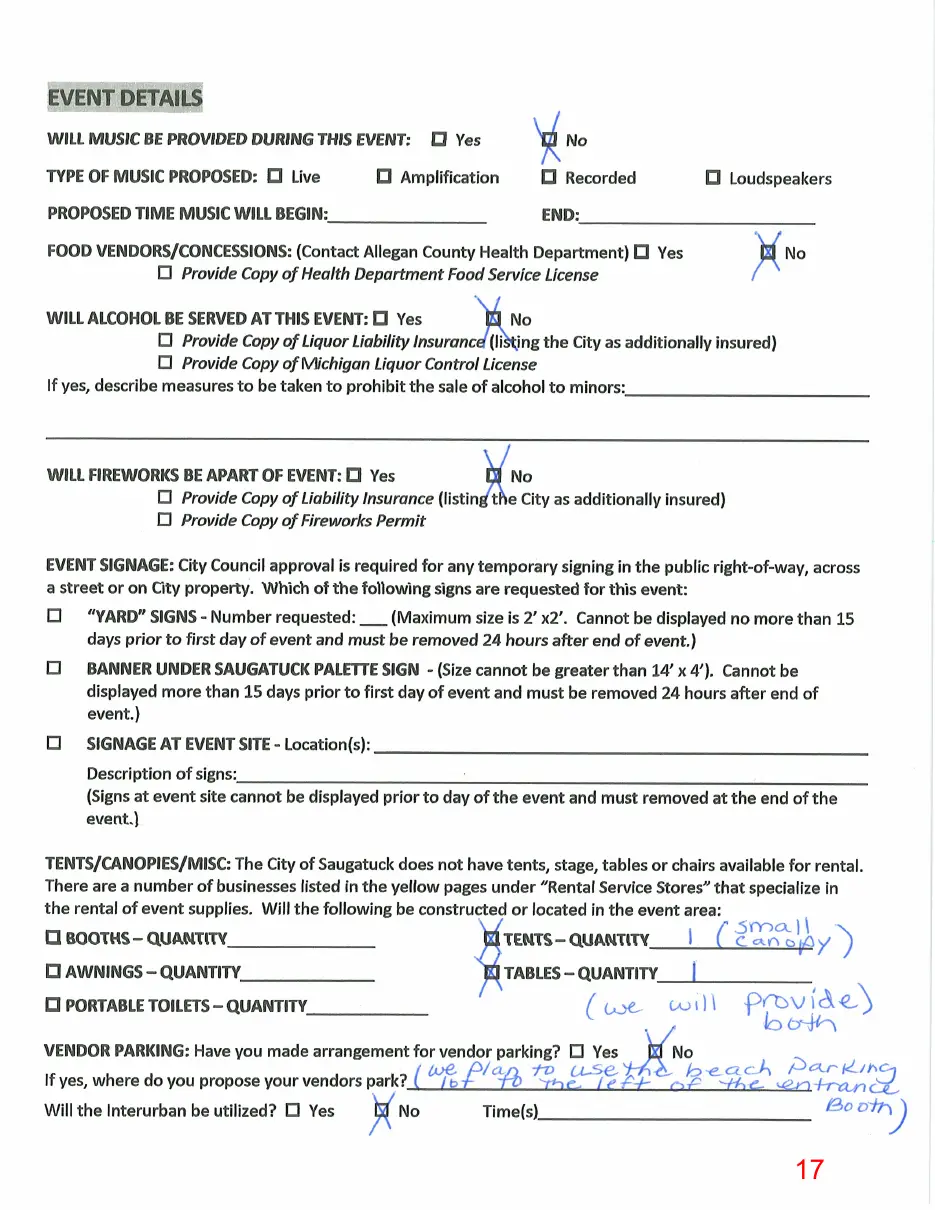 Page 17 of the packet, a scanned page