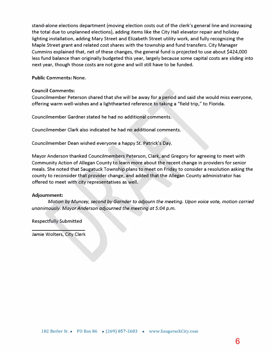 Page 6 of the packet; its text follows