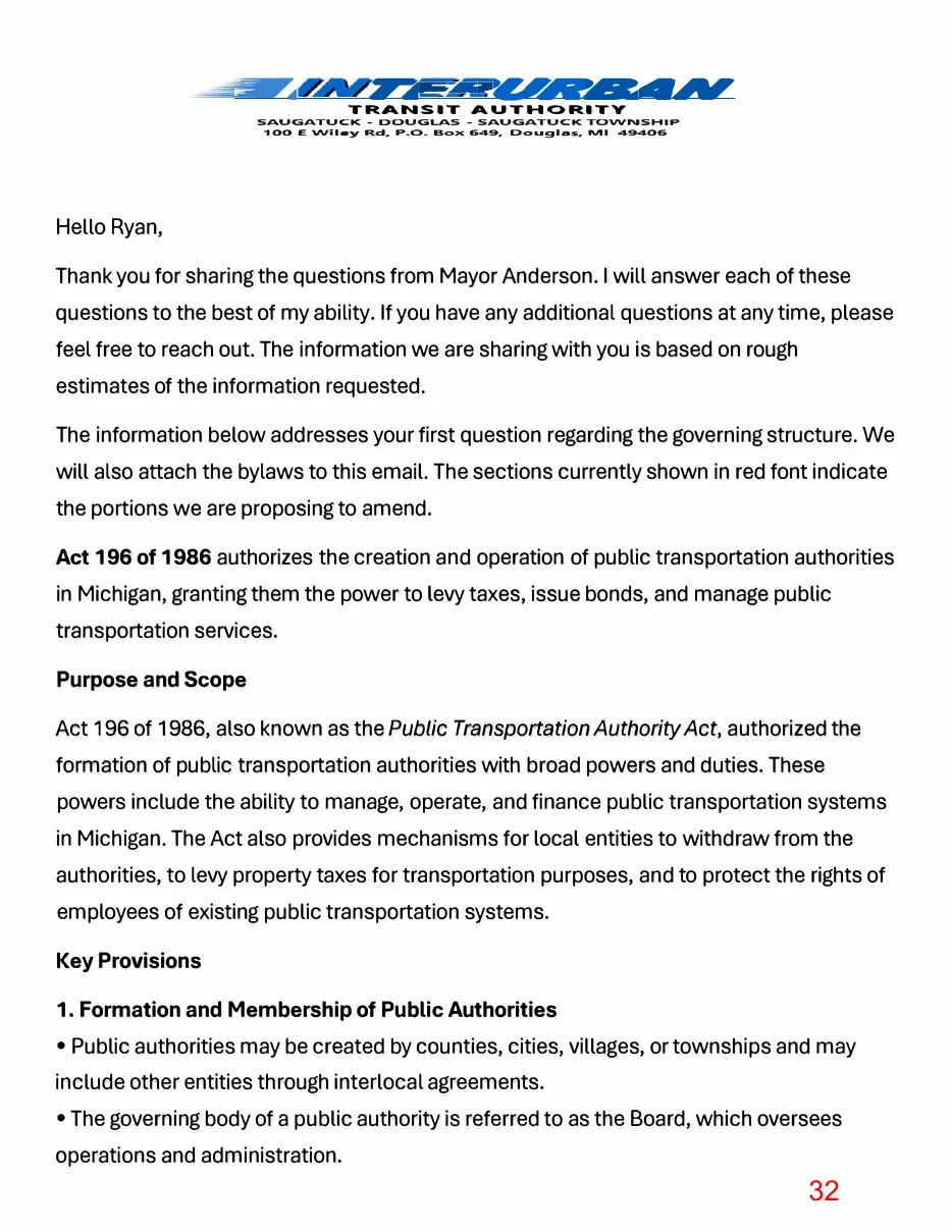 Page 32 of the packet; its text follows