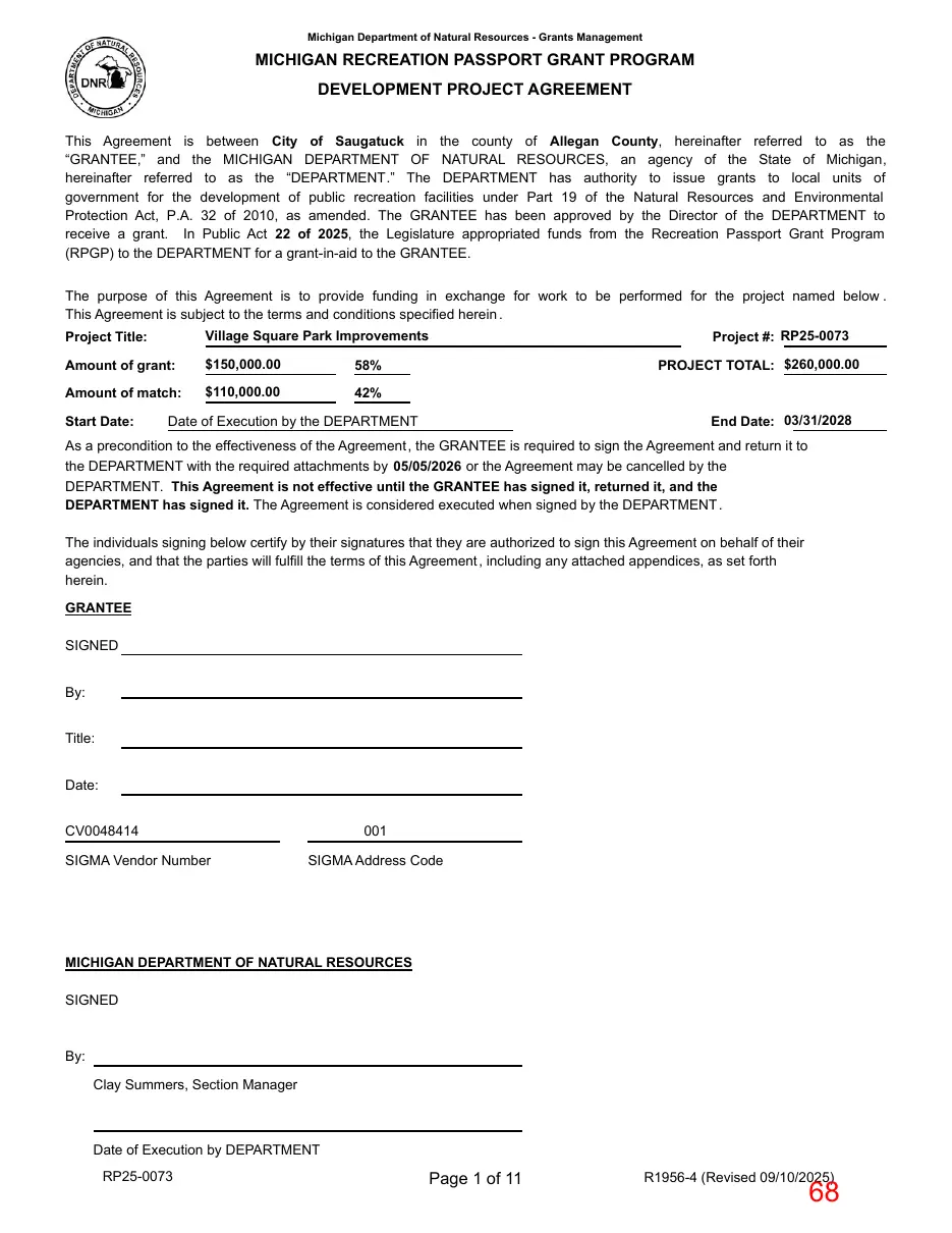 Page 68 of the packet; its text follows