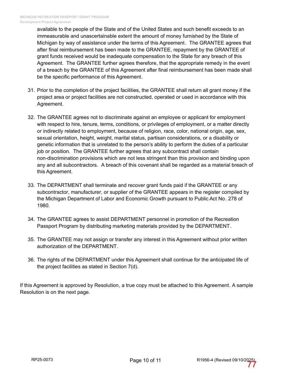 Page 77 of the packet; its text follows