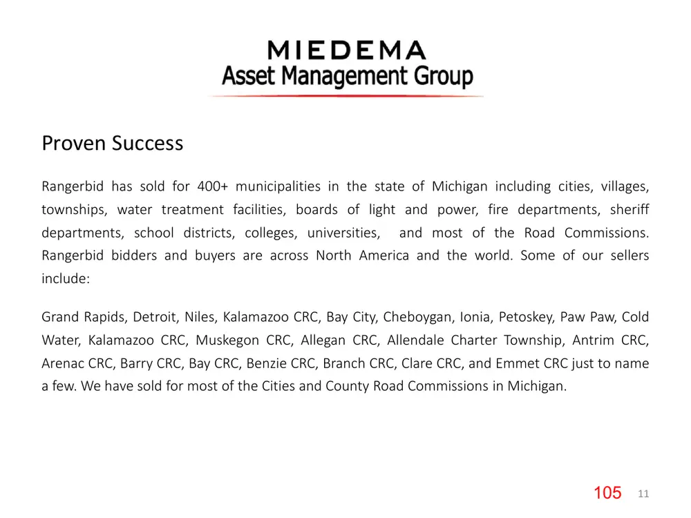 Page 105 of the packet; its text follows