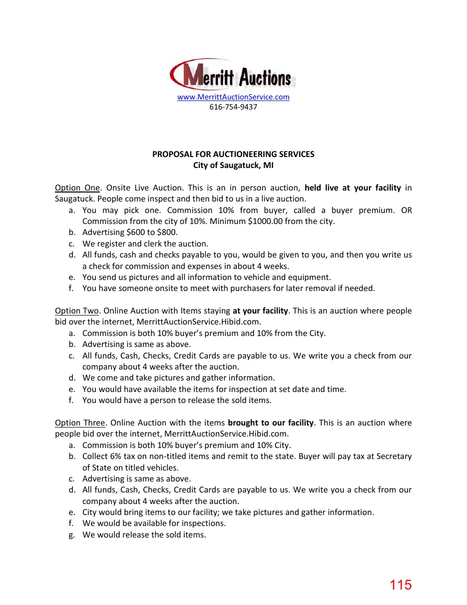 Page 115 of the packet; its text follows