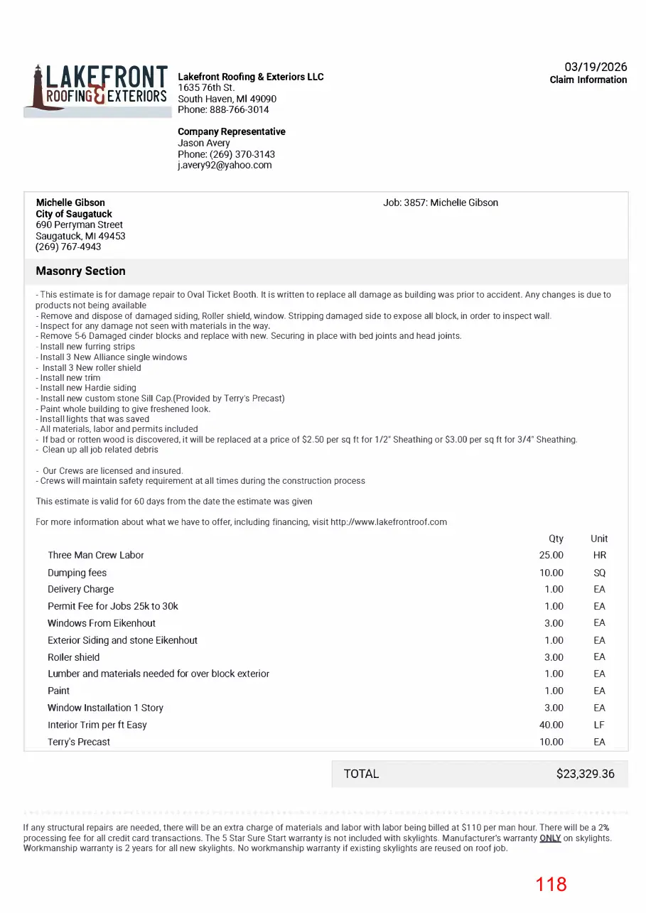 Page 118 of the packet; its text follows