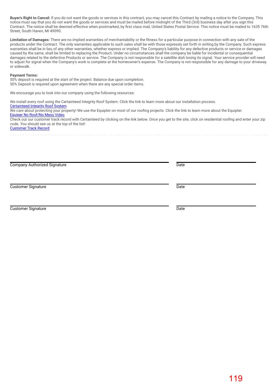 Page 119 of the packet; its text follows