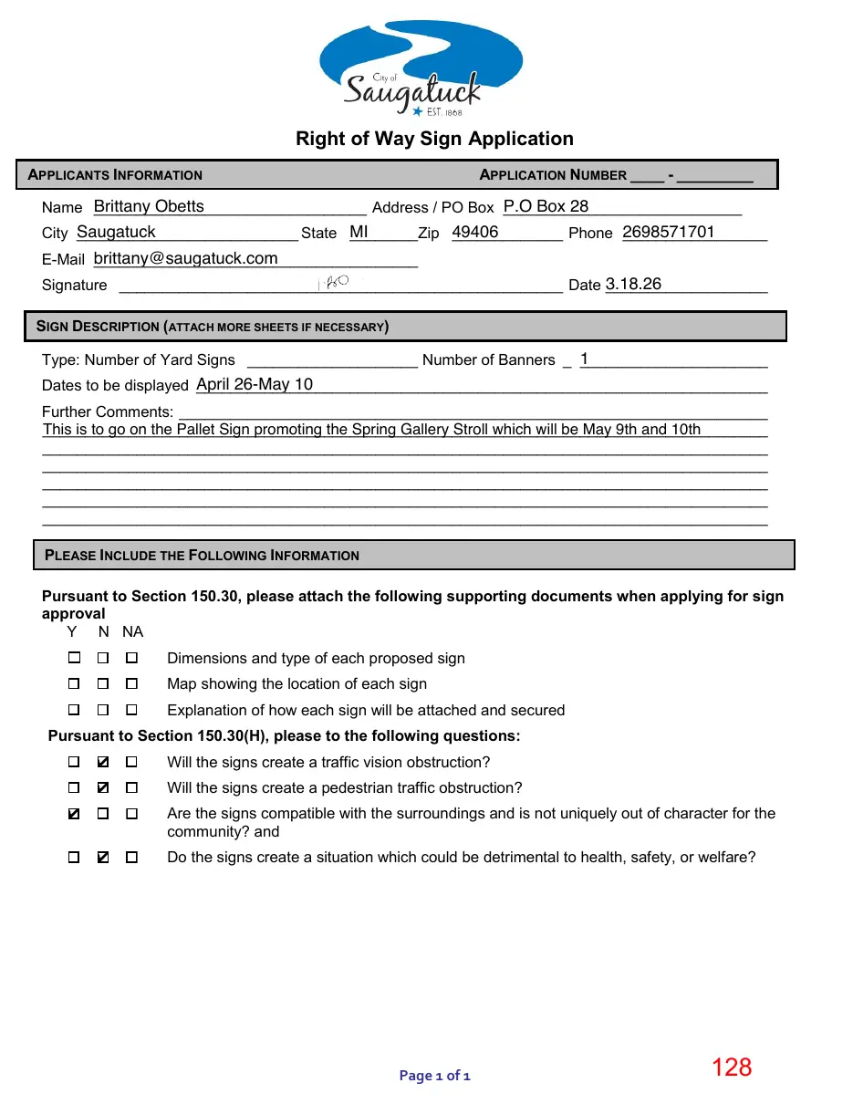 Page 128 of the packet; its text follows