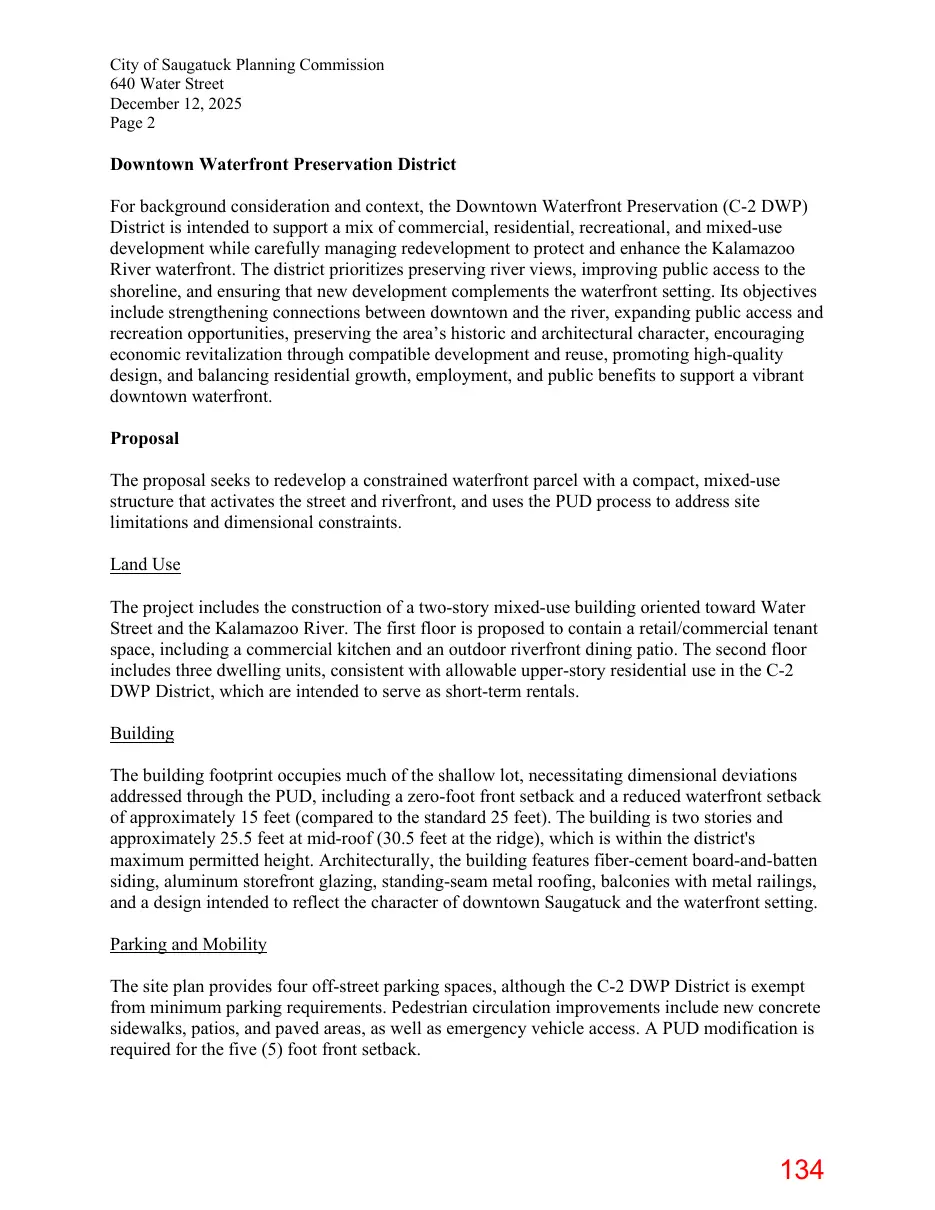 Page 134 of the packet; its text follows