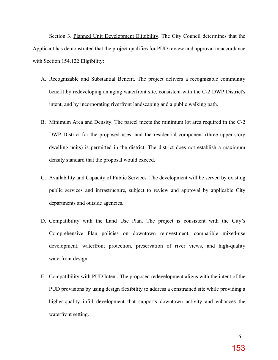 Page 153 of the packet; its text follows