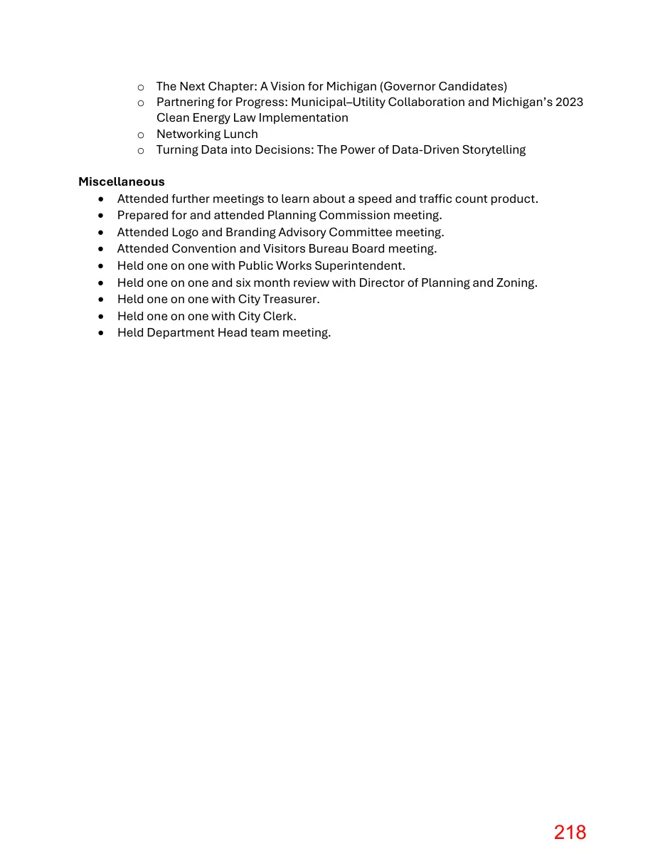Page 218 of the packet; its text follows