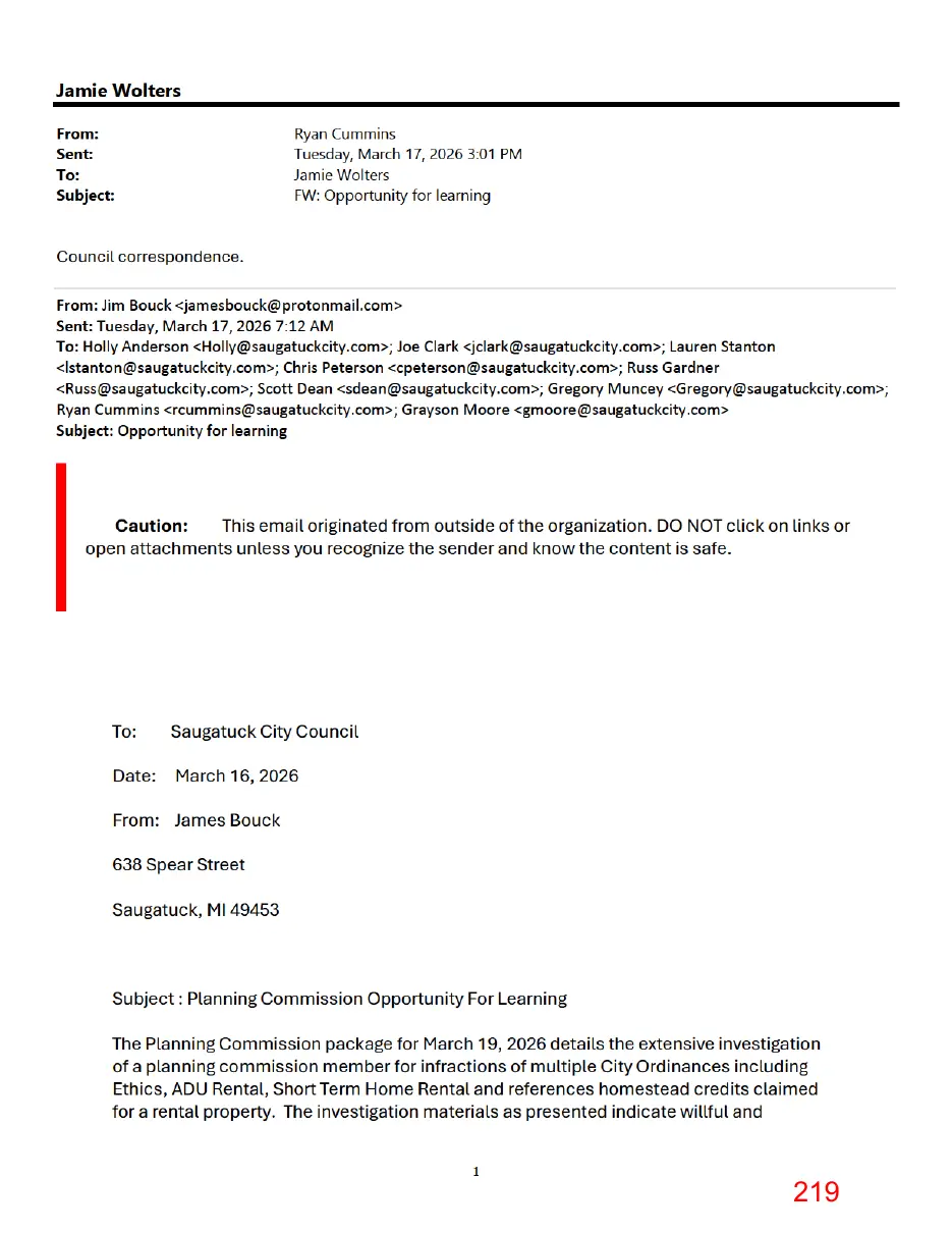 Page 219 of the packet, a scanned page