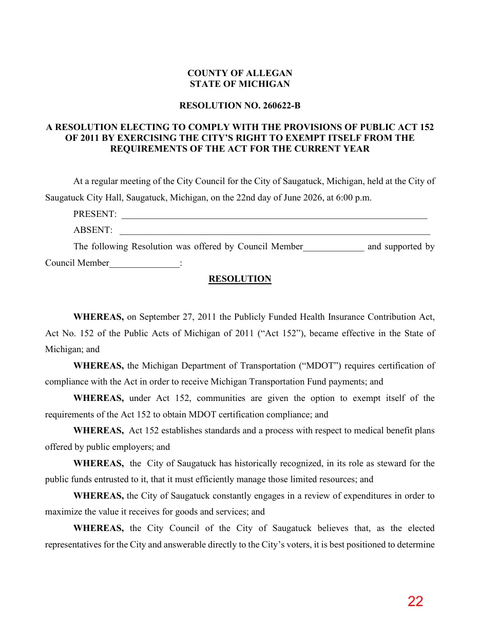 Page 22 of the packet; its text follows