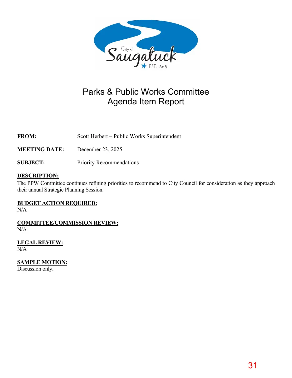 Page 31 of the packet; its text follows