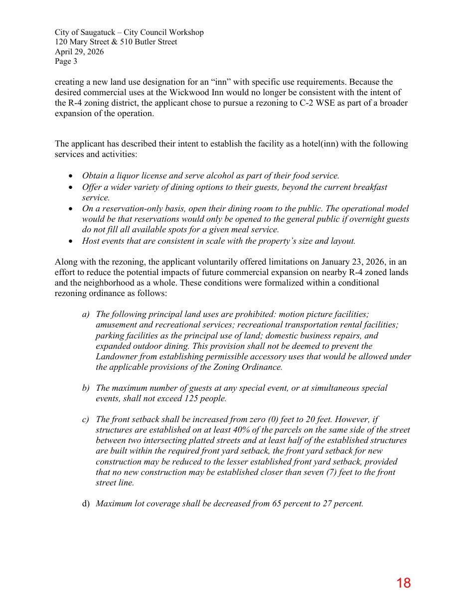 Page 18 of the packet; its text follows