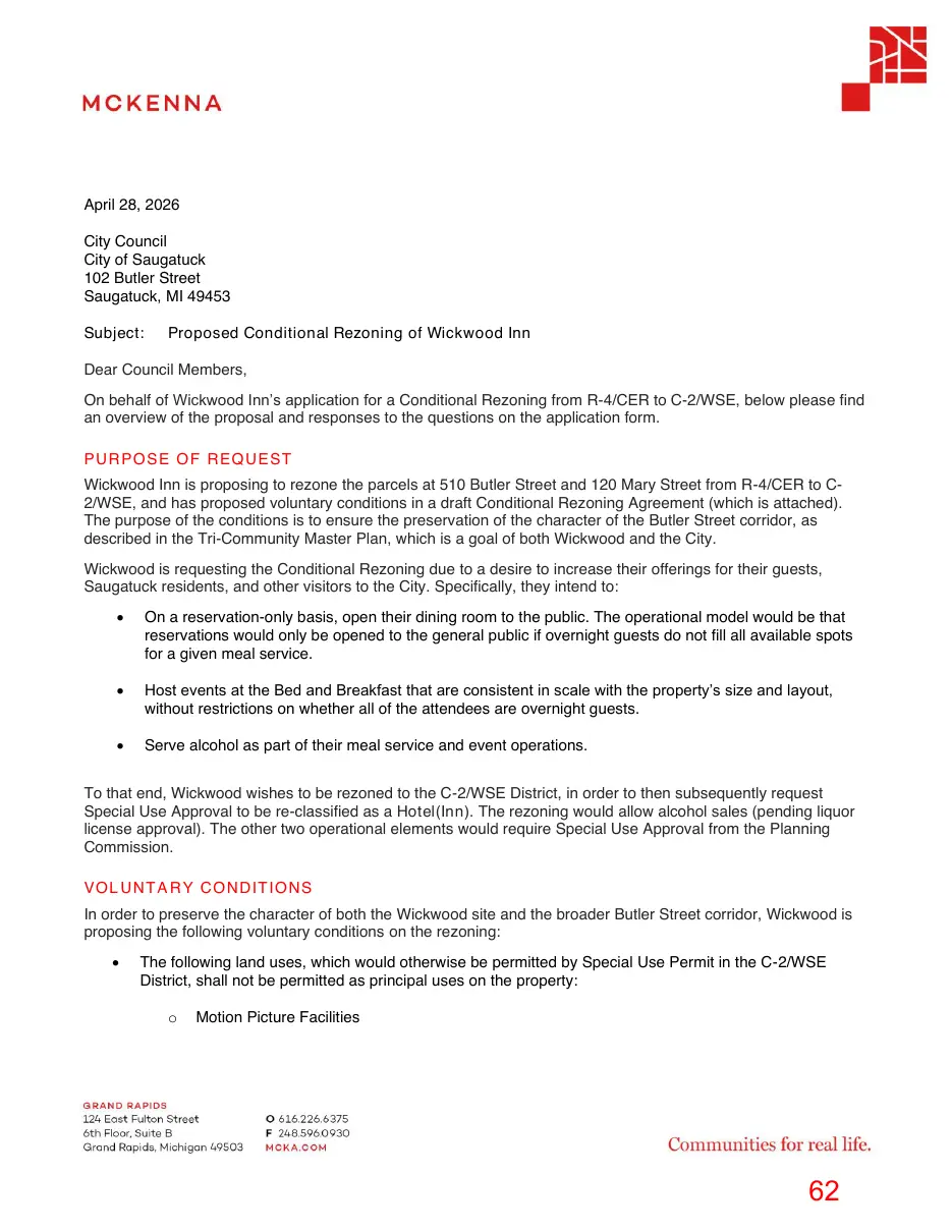 Page 62 of the packet; its text follows