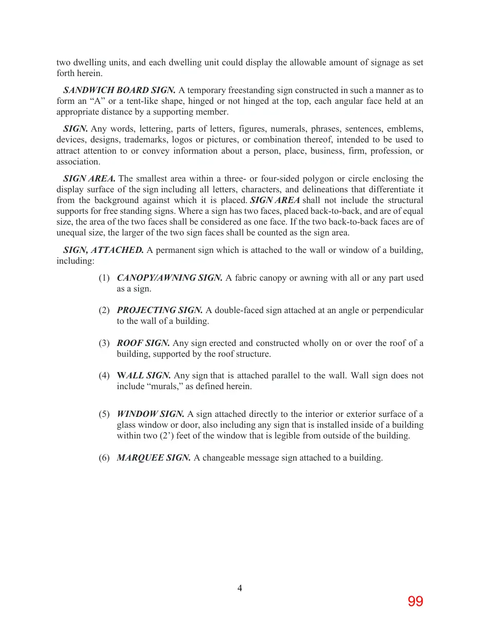 Page 99 of the packet; its text follows