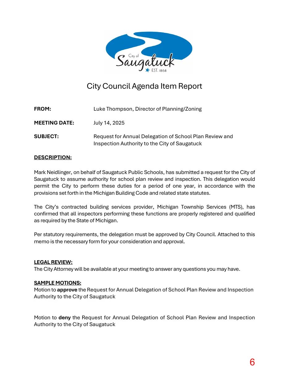 Page 6 of the packet; its text follows