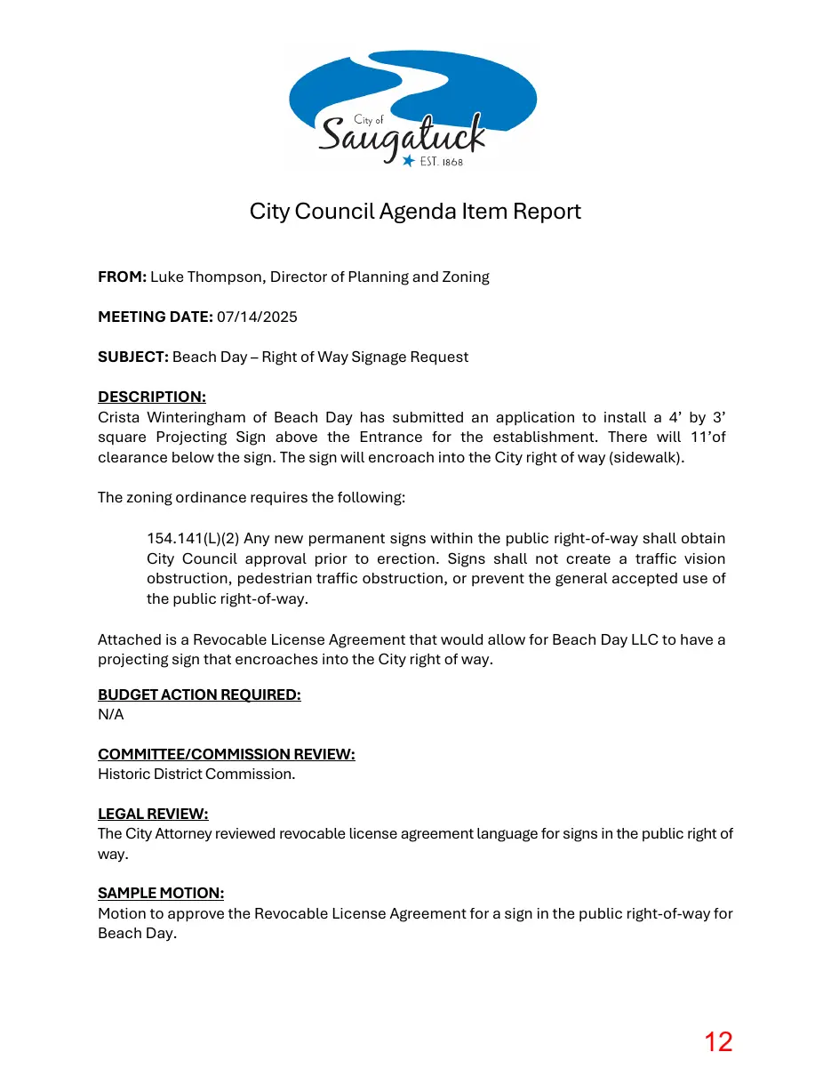 Page 12 of the packet; its text follows