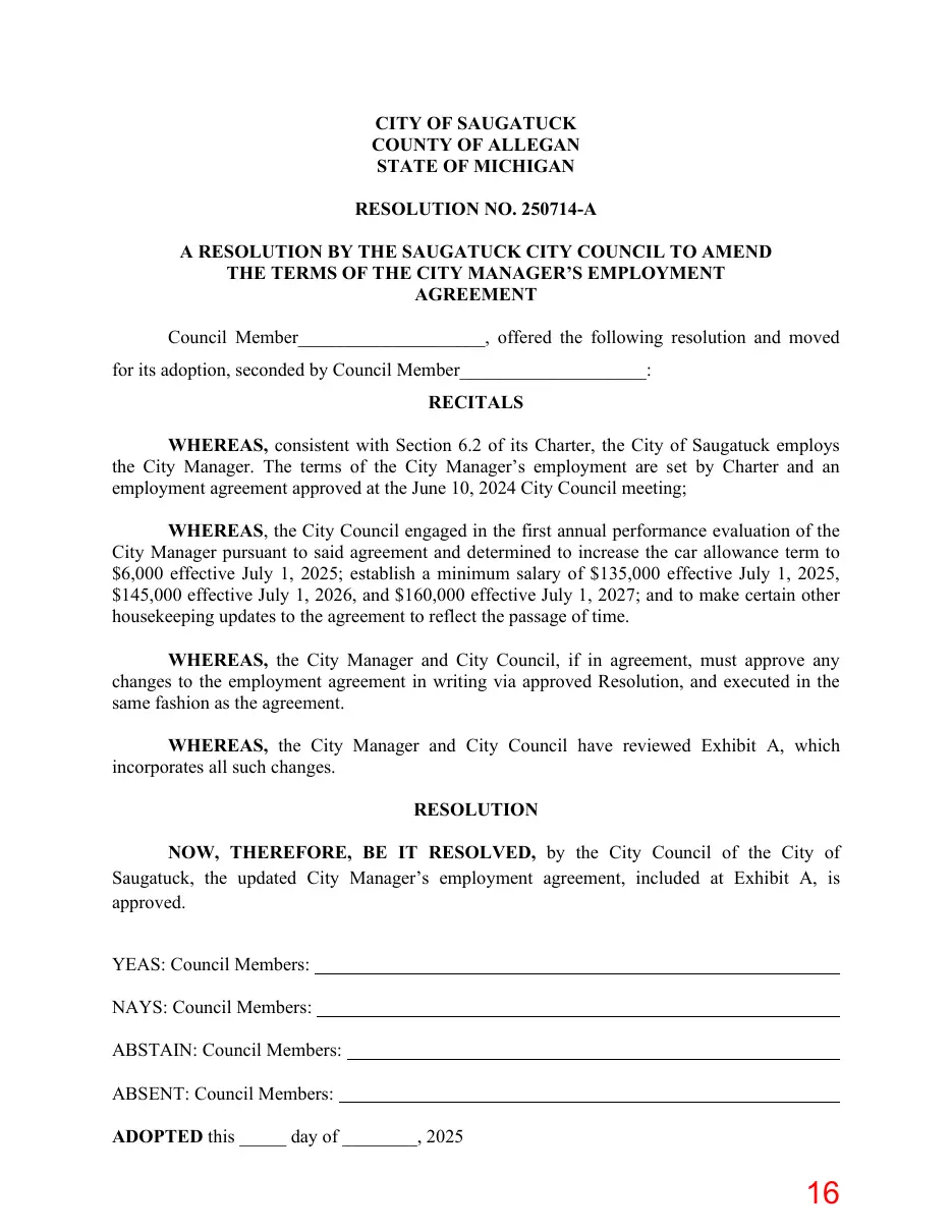 Page 16 of the packet; its text follows