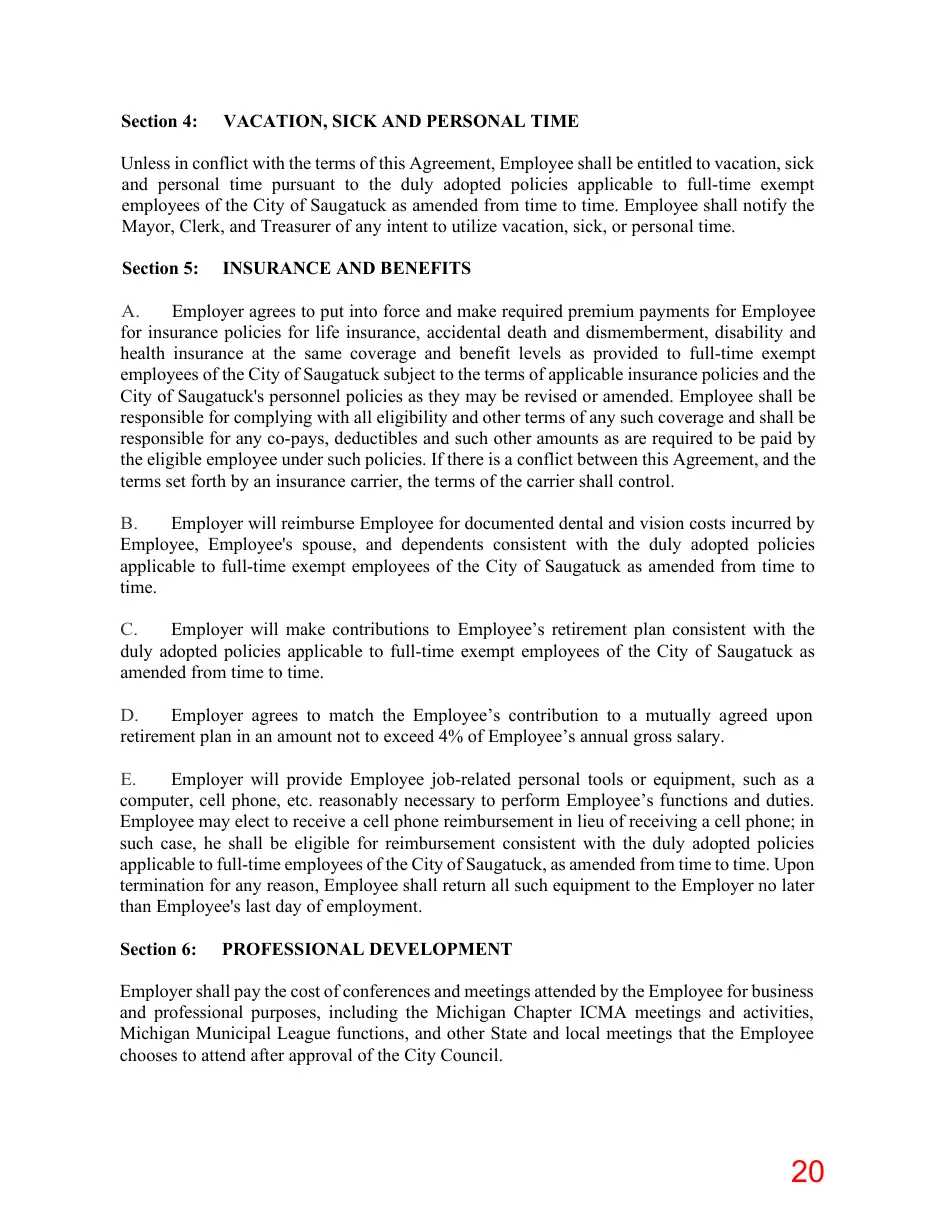 Page 20 of the packet; its text follows