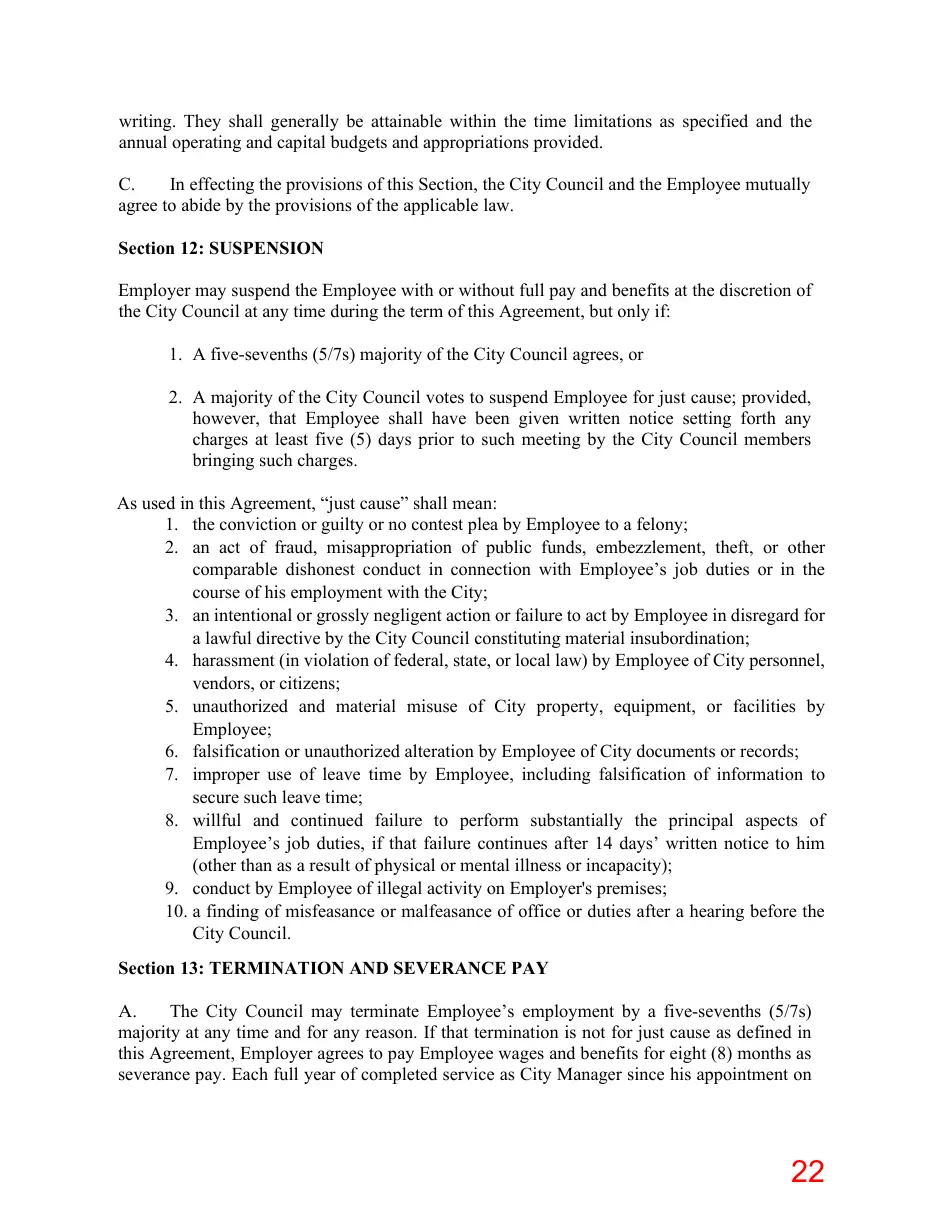 Page 22 of the packet; its text follows