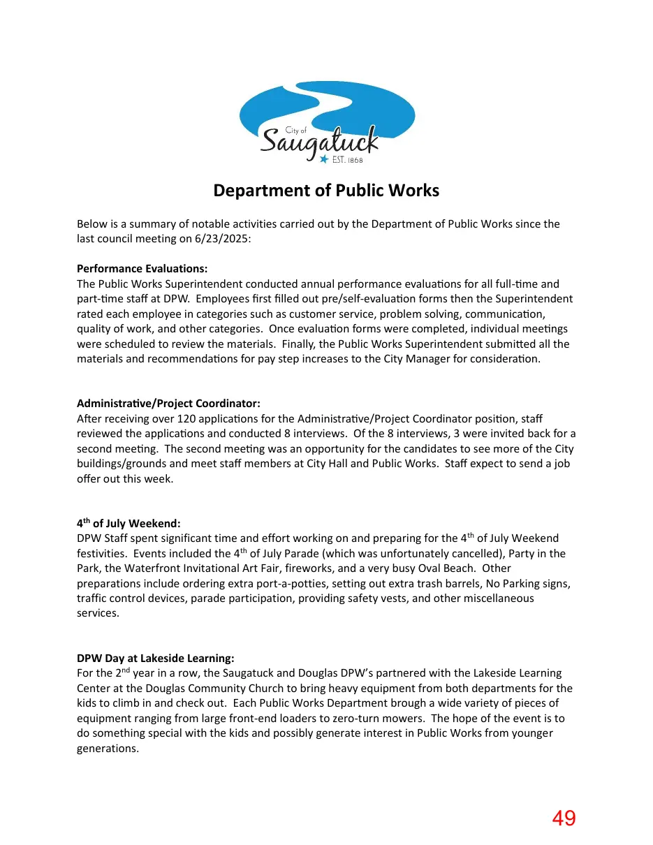 Page 49 of the packet; its text follows