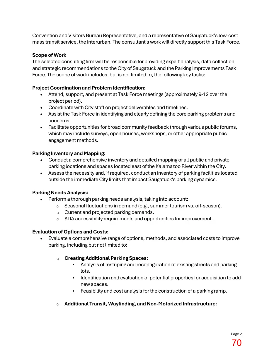 Page 70 of the packet; its text follows
