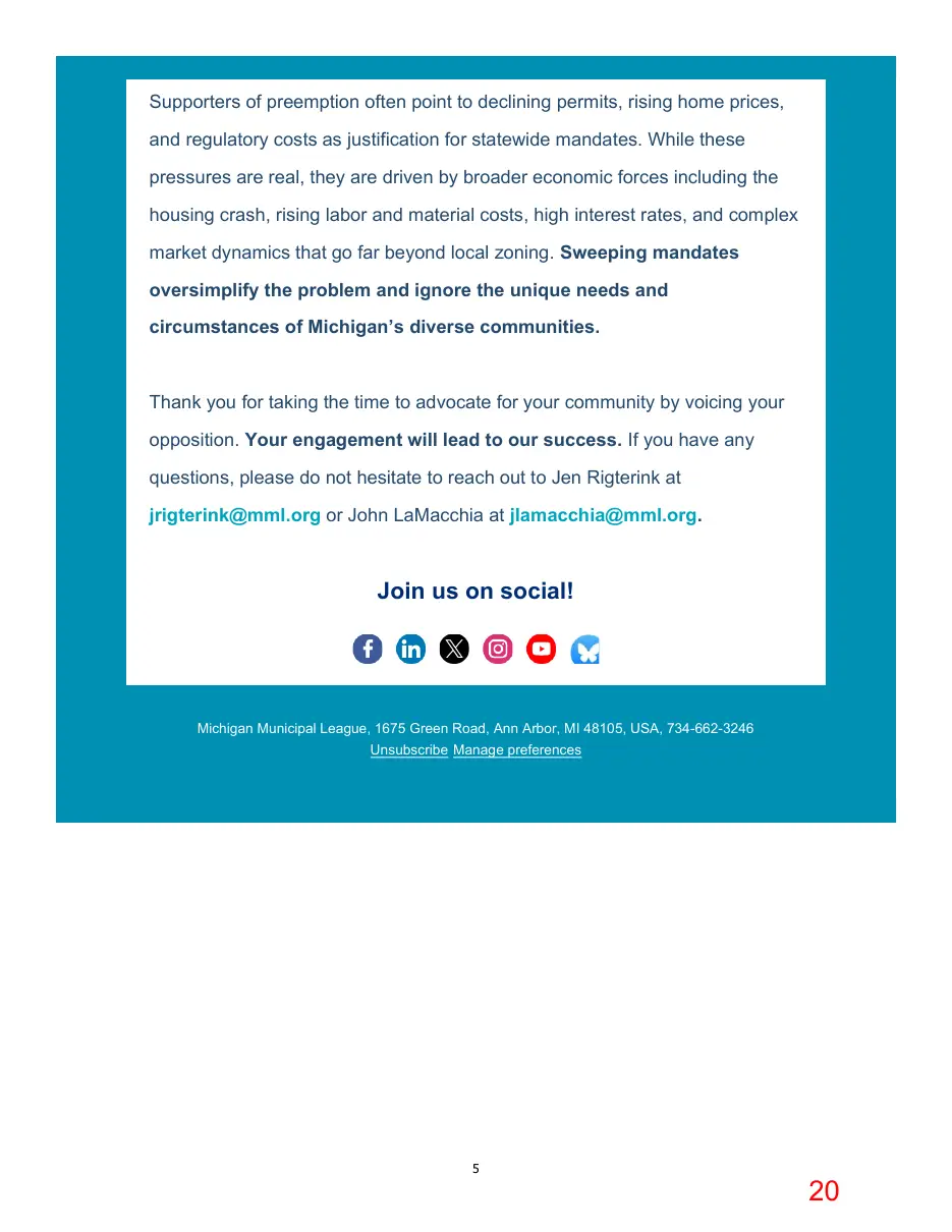 Page 20 of the packet; its text follows