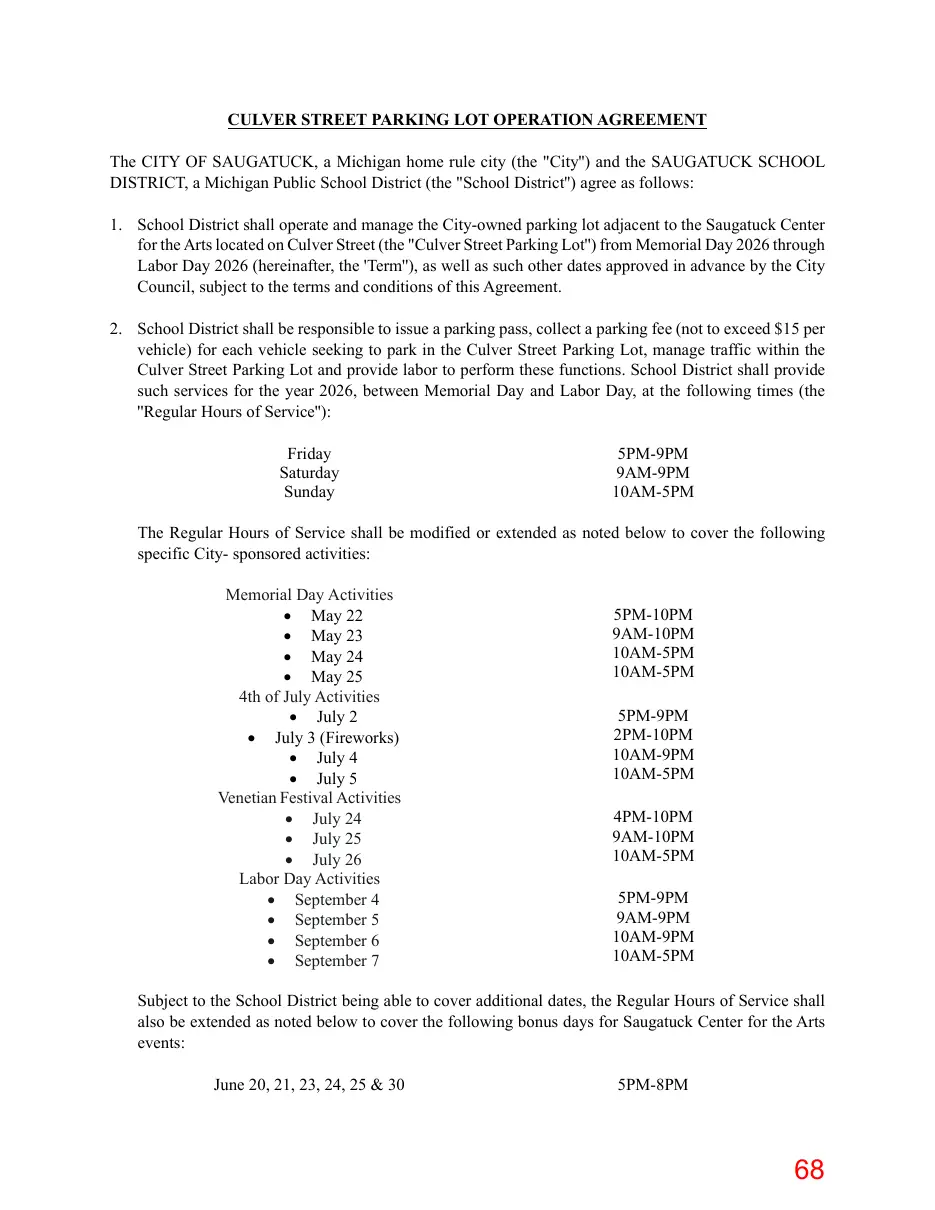 Page 68 of the packet; its text follows