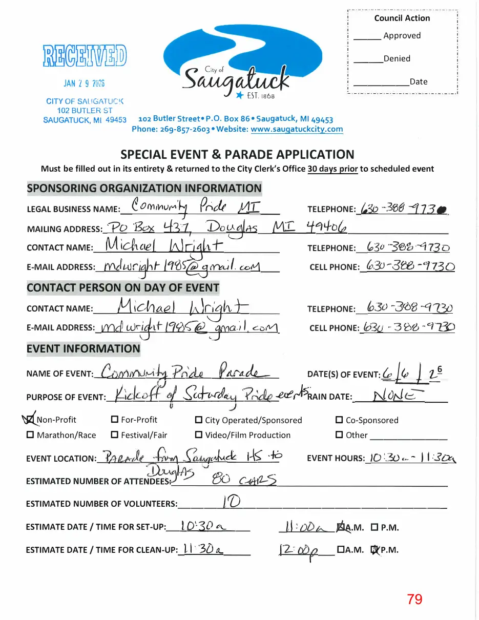 Page 79 of the packet; its text follows