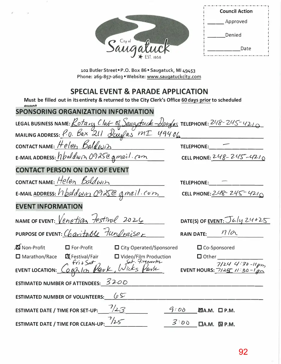 Page 92 of the packet; its text follows