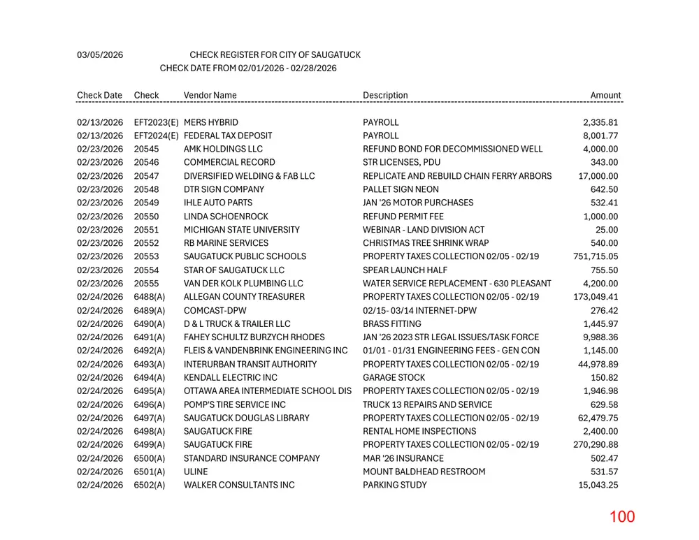 Page 100 of the packet; its text follows