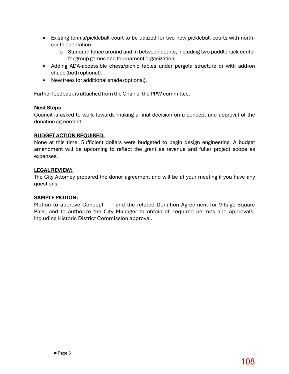 Page 108 of the packet; its text follows