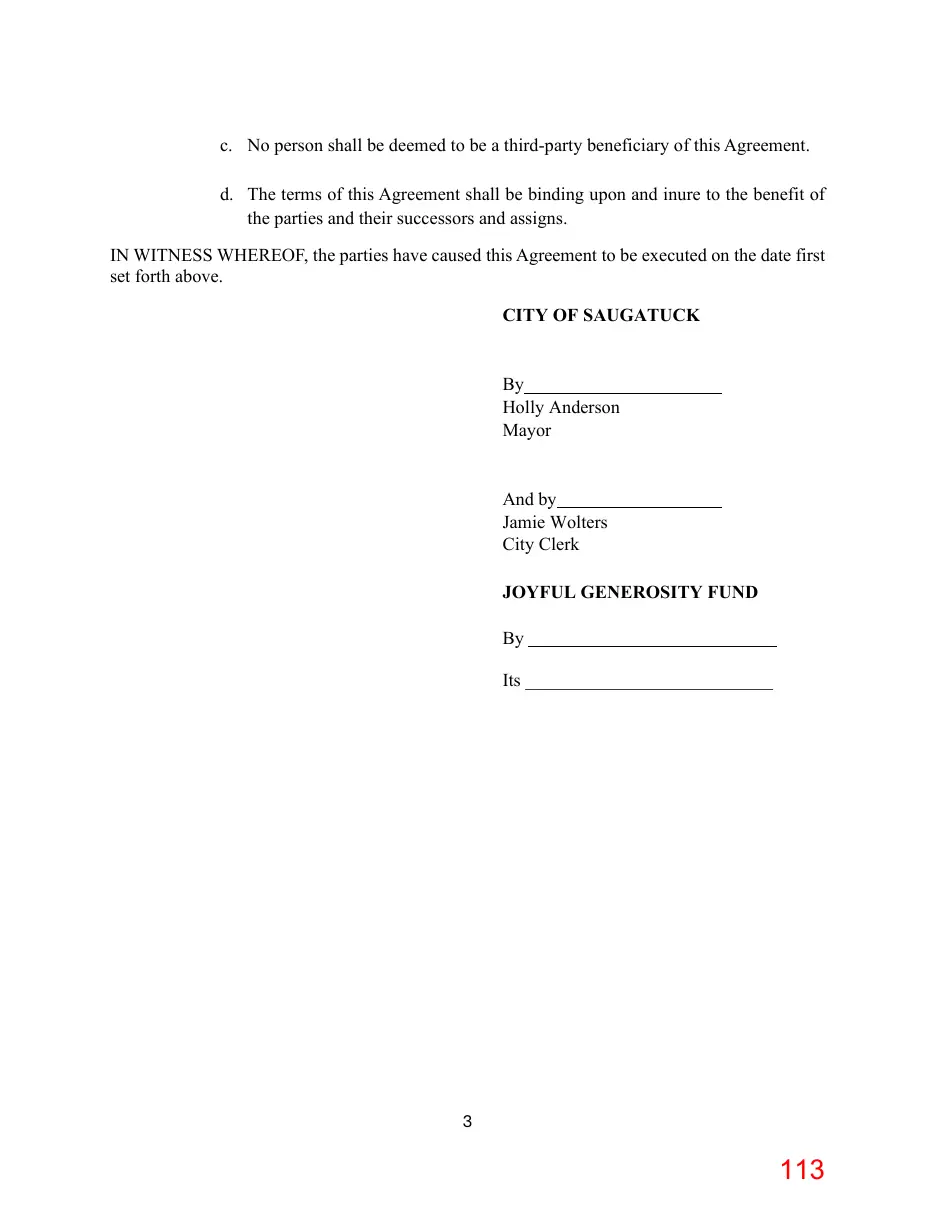 Page 113 of the packet; its text follows