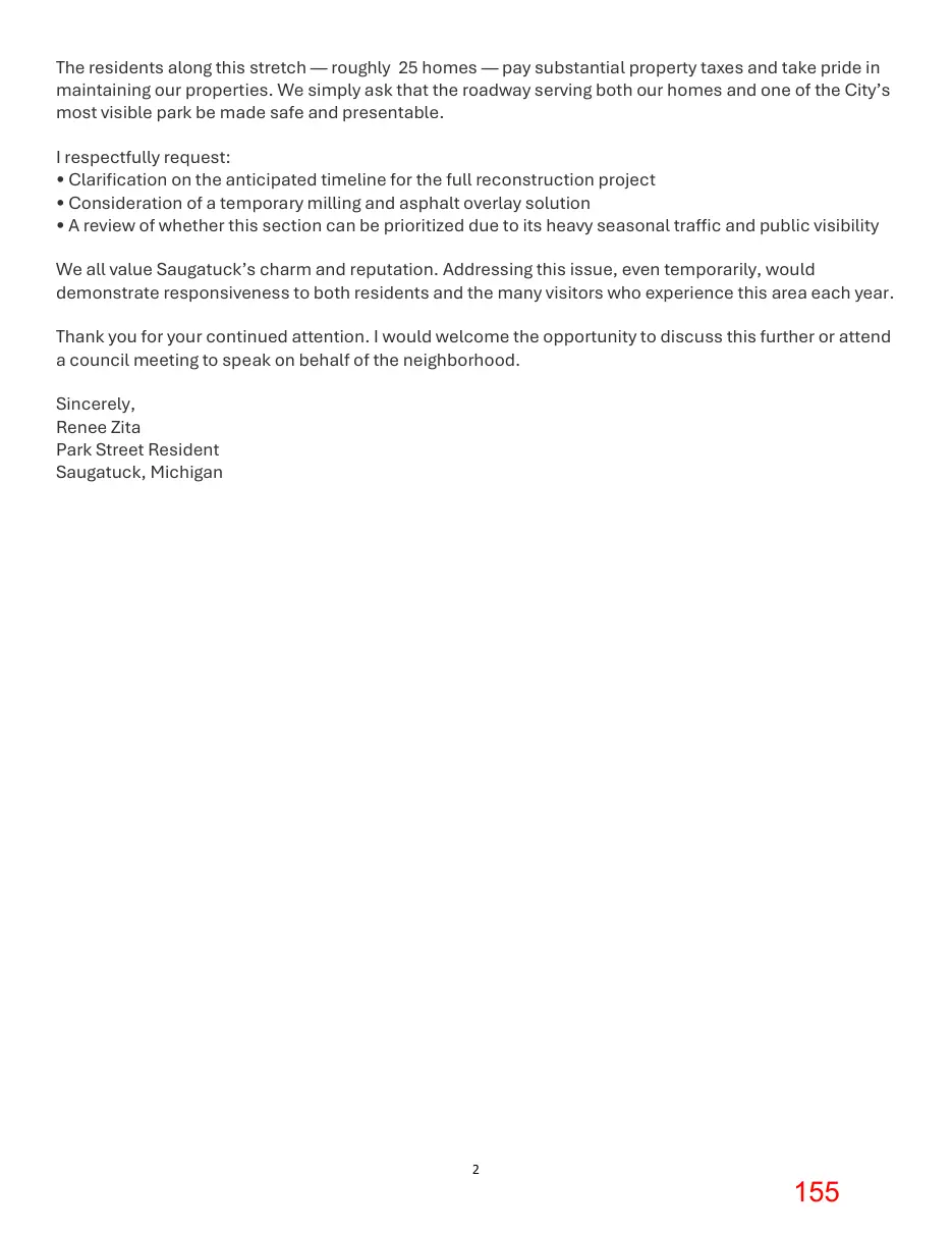 Page 155 of the packet; its text follows