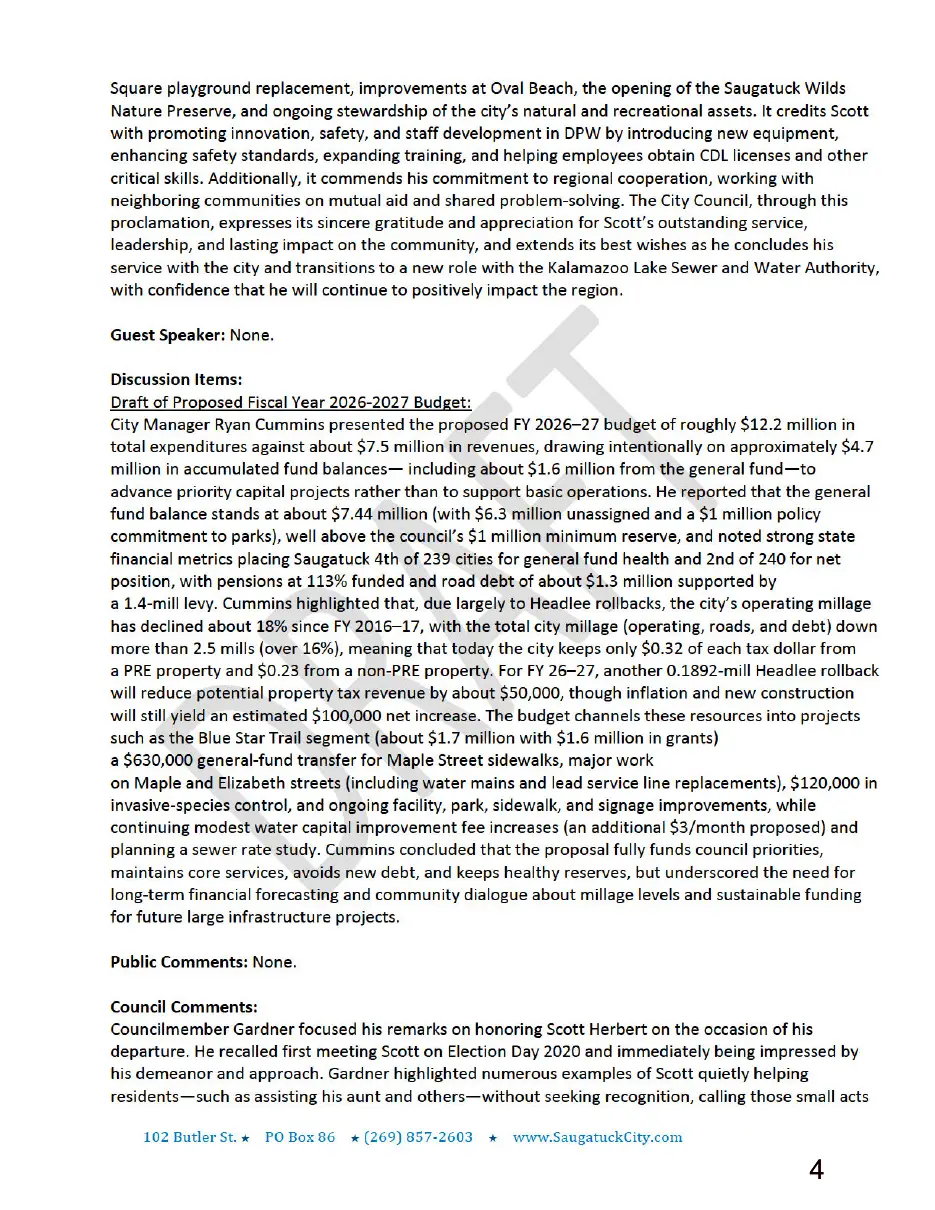 Page 4 of the packet, a scanned page
