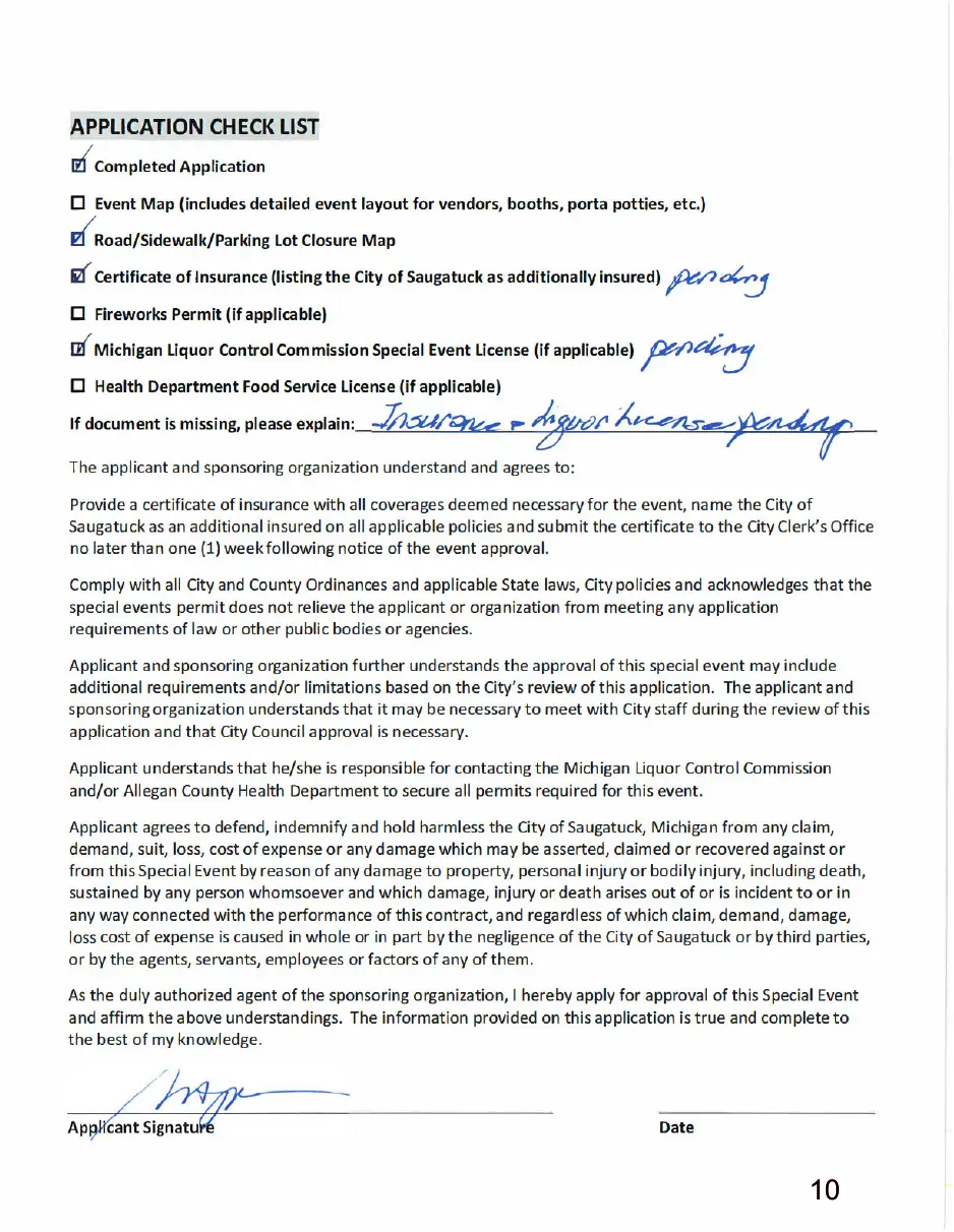 Page 10 of the packet, a scanned page