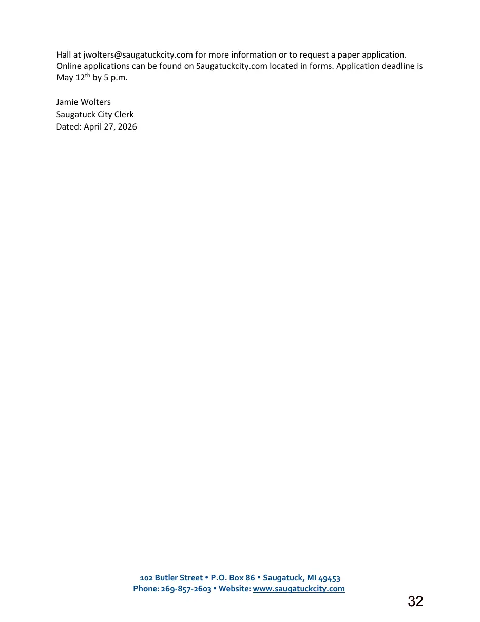 Page 32 of the packet; its text follows